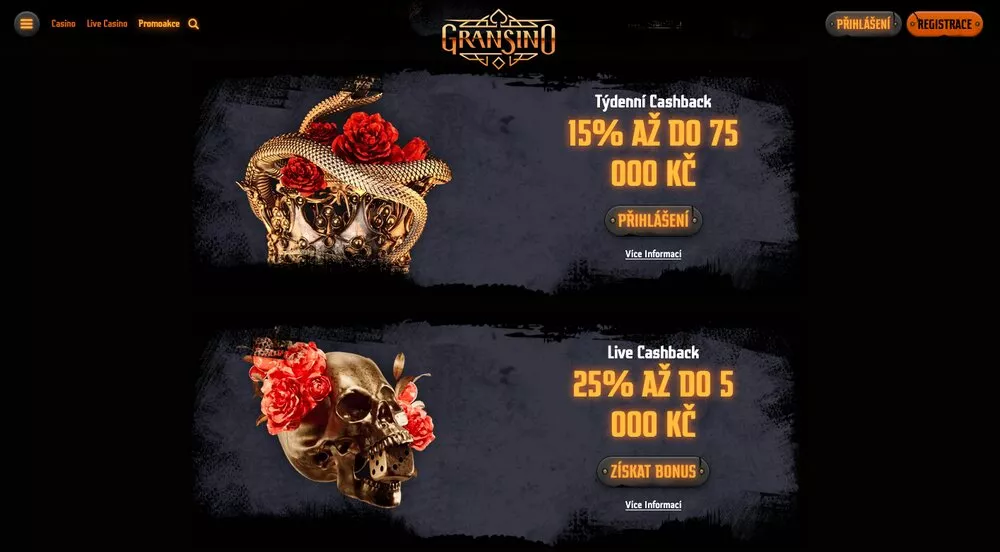 přihlášení Gransino